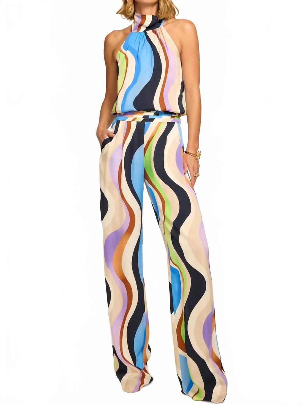 NEW RAMY BROOK printed joss pant in multi wave